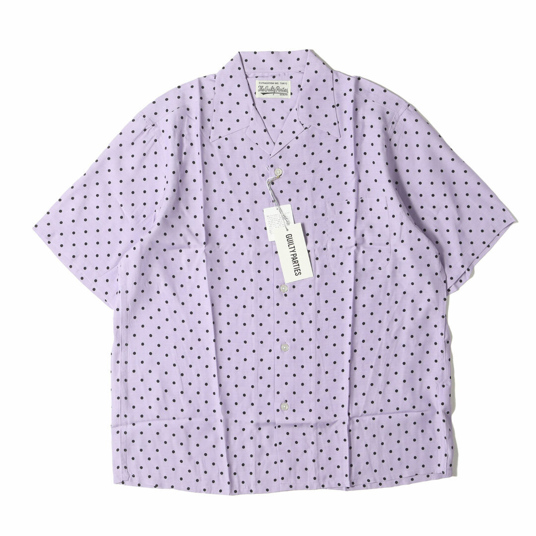 WACKO MARIA SHIRT SIZE: L 23SS DOT PATTERN RAYON HAWAIIAN S PURPLE 
