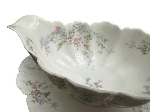 Haviland Limoges France Gravy Boat with Attached Underplate Schleiger 240a READ - Picture 6 of 10