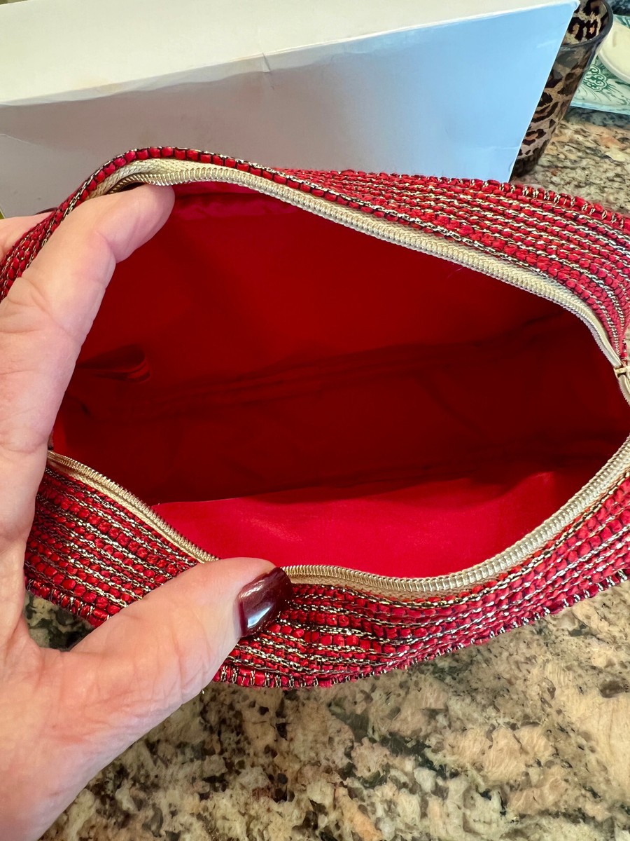 CHANEL MAKEUP ラメ　ツィード　ショルダーバッグ　レッド　ノベルティ NEW Chanel Tweed Limited Edition Holiday Beauty Make Up / Cosmetic