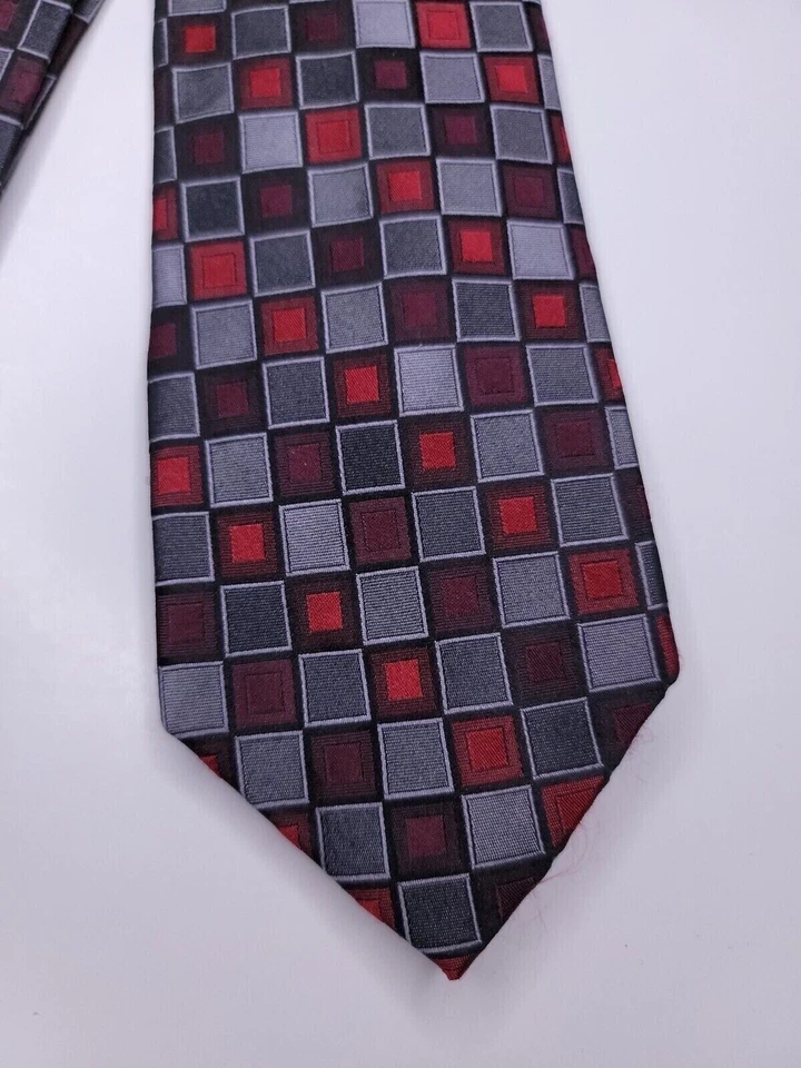 Corbata formal Kenneth Cole Reaction para hombre 58"Lx3,5"W gris/marrón Foto 2 de 4