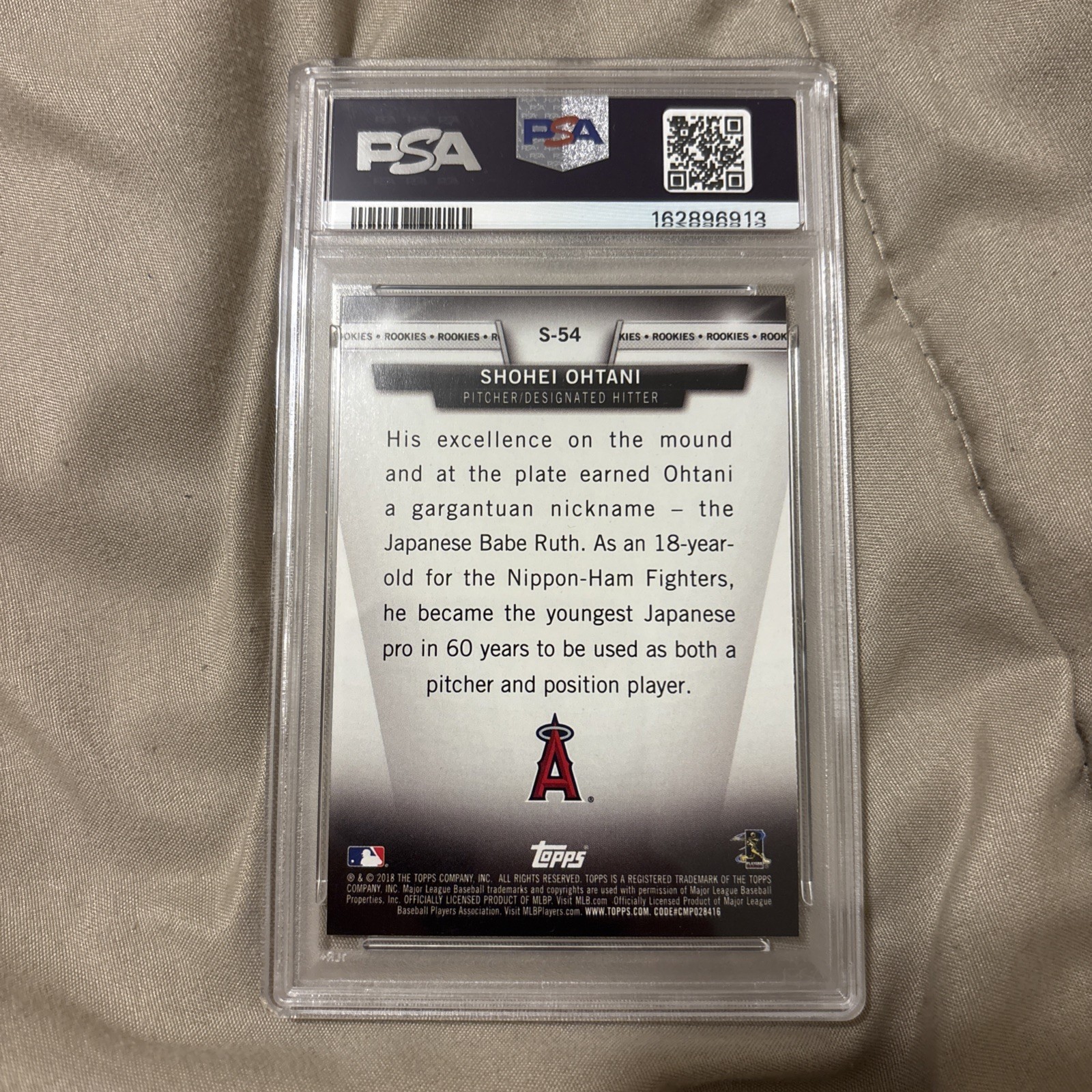 2018 Topps Salute Shohei Ohtani RC #S-54 PSA 8 view 2