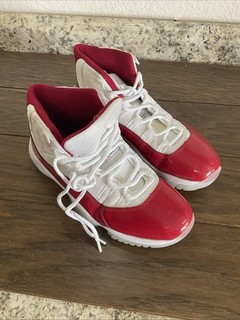 Jordan Air Jordan Cherry 11 Red White Patent Leather Mid Top Lace Up Mens