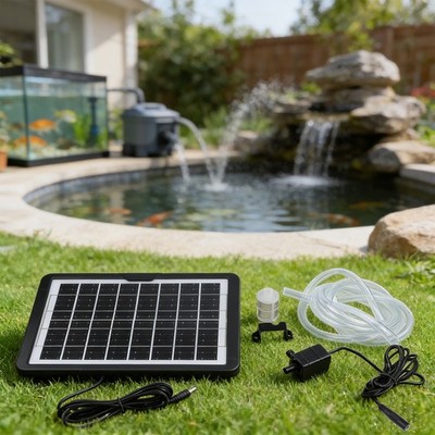 9V 6W Solar Tauchpumpe ABS Aufbau für Teich Aquarium Brunnen