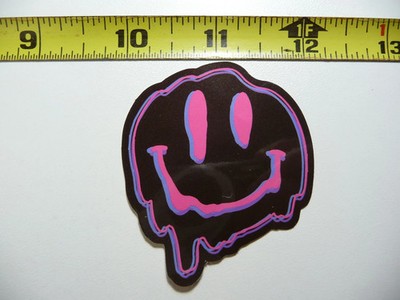 MELTING FACE HEAD NEON STYLE SMALL STICKER DECAL COLORFUL FUNNY CELEBRATION