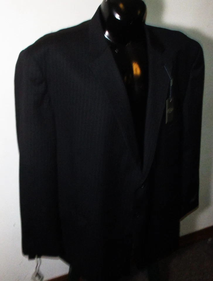 Blazer Traje Chaqueta PRONTO UOMO Platino Negro Lana Para Hombre Talla 60R Nuevo con Etiquetas Foto 3 de 4