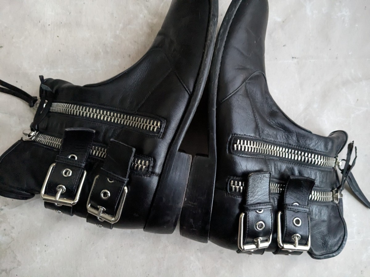 Giuseppe Zanotti Size Zip Boots Black Men 10 43 Leather High Top