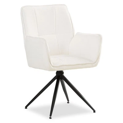 Chaise Salle à Manger Bureau Bistrot Fauteuil Design Blanc Pivotant Homestyle4u - Photo 1/4