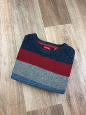 Pull Rayé Multicolore Izod Col Rond Homme Taille L Vintage