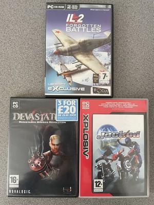 3 x PC CD Rom Spielepaket - Jacked, Devastation & IL-2 Sturmovik PC CD Rom Spiele