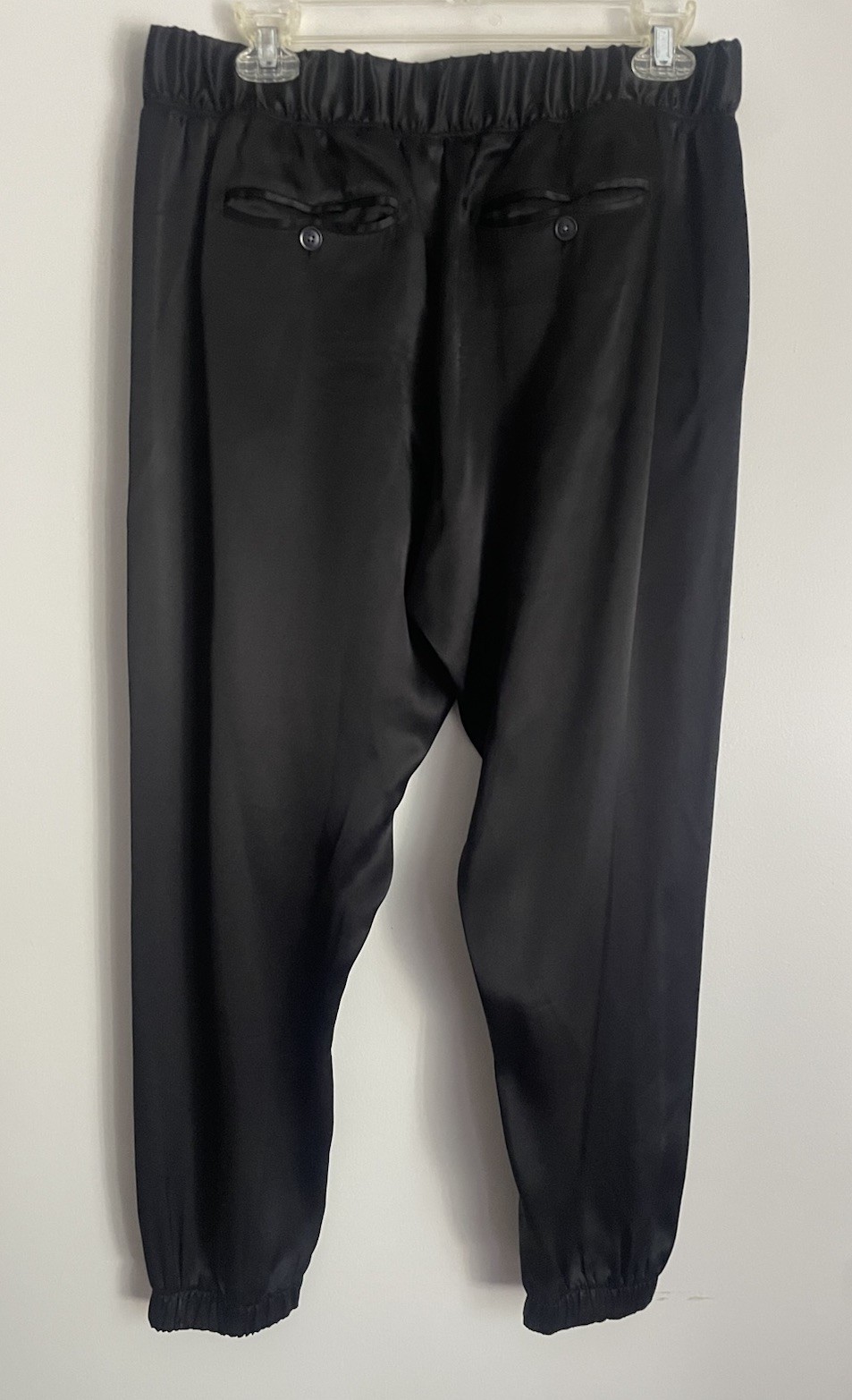 ATM Women M Silk Jogger Dress Pant Black Pull On Holiday Event Fancy Lux City