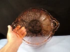 Jeannette Cherry Blossom Pink Depression Glass Round Platter Tray Cake Plate