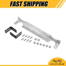 1 Set Transmission Type Oil Cooler Mounting Bracket Kit Silver Tone Universal