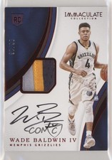 2016-17 Panini Immaculate Rookie Red 6/25 Wade Baldwin IV #133 Patch Auto 2ct