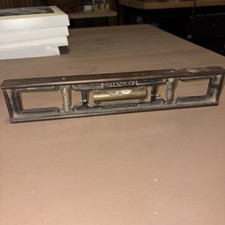 Vintage Stanley 12 Inch Cast Iron Level 3 Bubble USA MADE Heavy Machinist