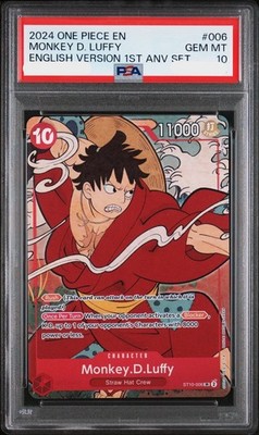 PSA10 One Piece Luffy Monkey.D.Luff ST10-006 English 1st