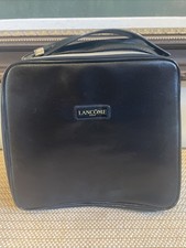 Lancome Paris Large Black Square Cosmetic Makeup Travel Bag TRAIN CASE