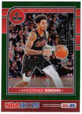 Anfernee Simons 2024 Panini NBA Hoops #127 Green Prizm
