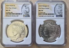 2 coin set 2024 morgan peace silver dollars ngc ms 70 first day