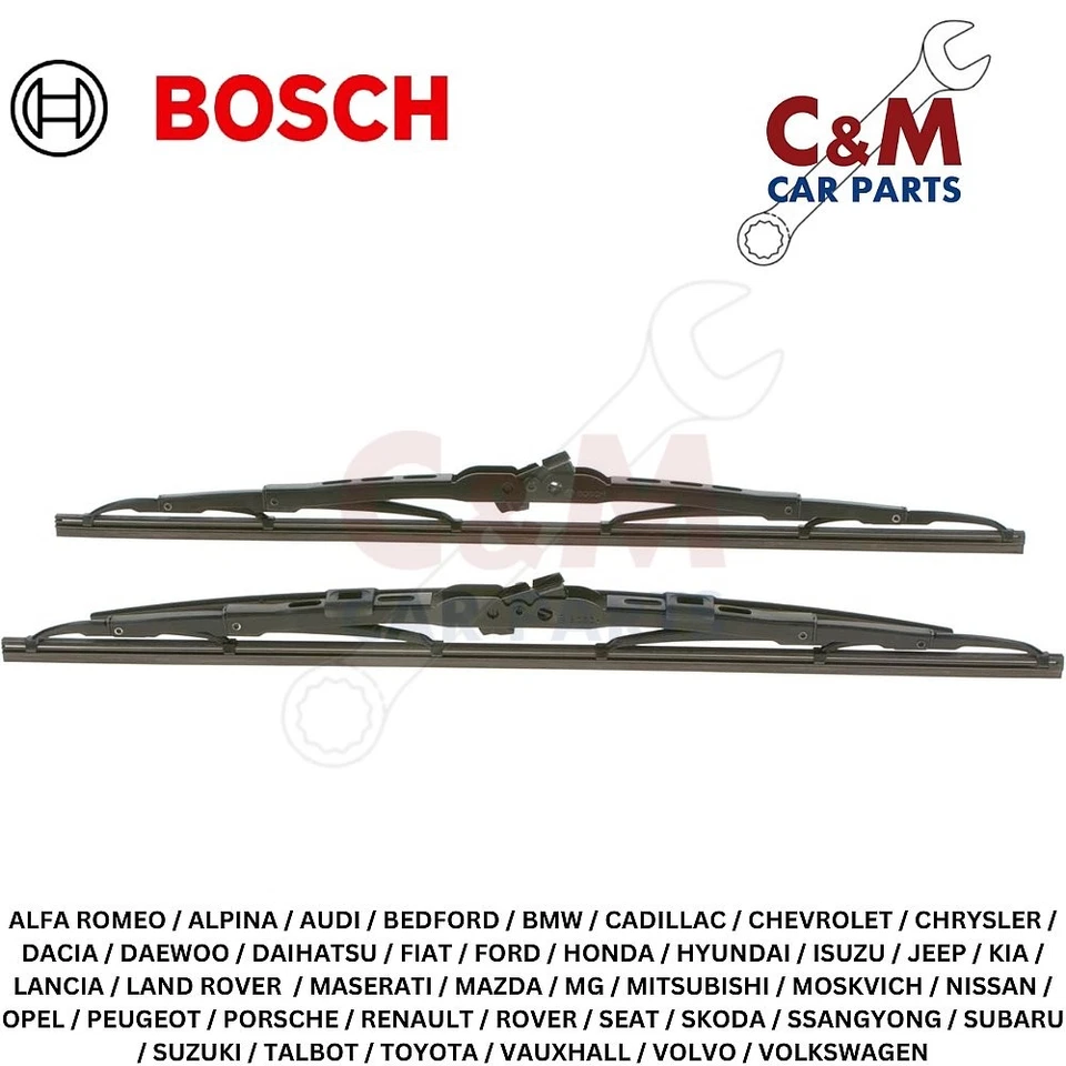Juego de escobillas limpiaparabrisas delantero alerón Bosch Superplus para Lancia Beta H.P.E. - 1976-1984 Foto 2 de 3