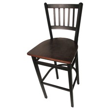 Oak Street Mfg SL20901WA Verticalback Barstool w/Walnut Wood Seat
