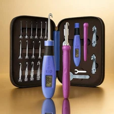 Crochet Hook with 18 Different Size, for Stitch & Row Counter, Light up Intercha