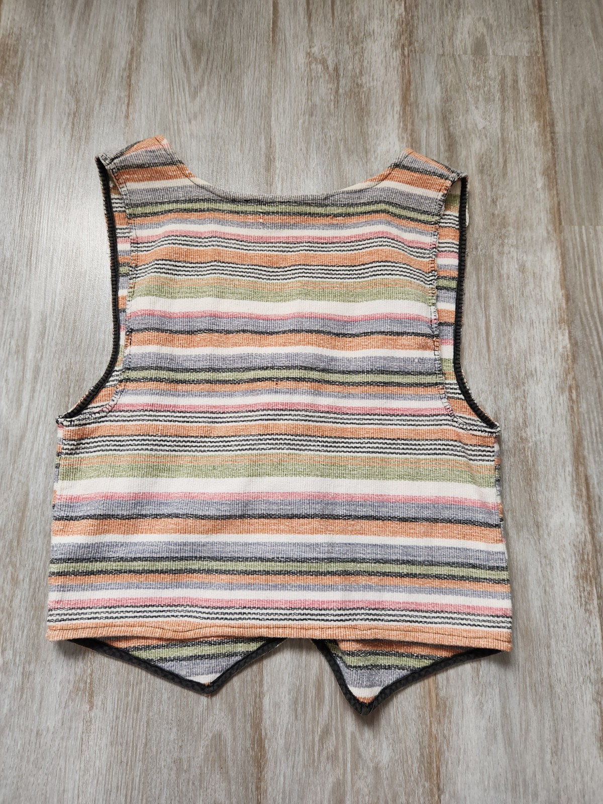 VTG Basic Editions Mutlicolor Stripe Vest Sleevel… - image 11