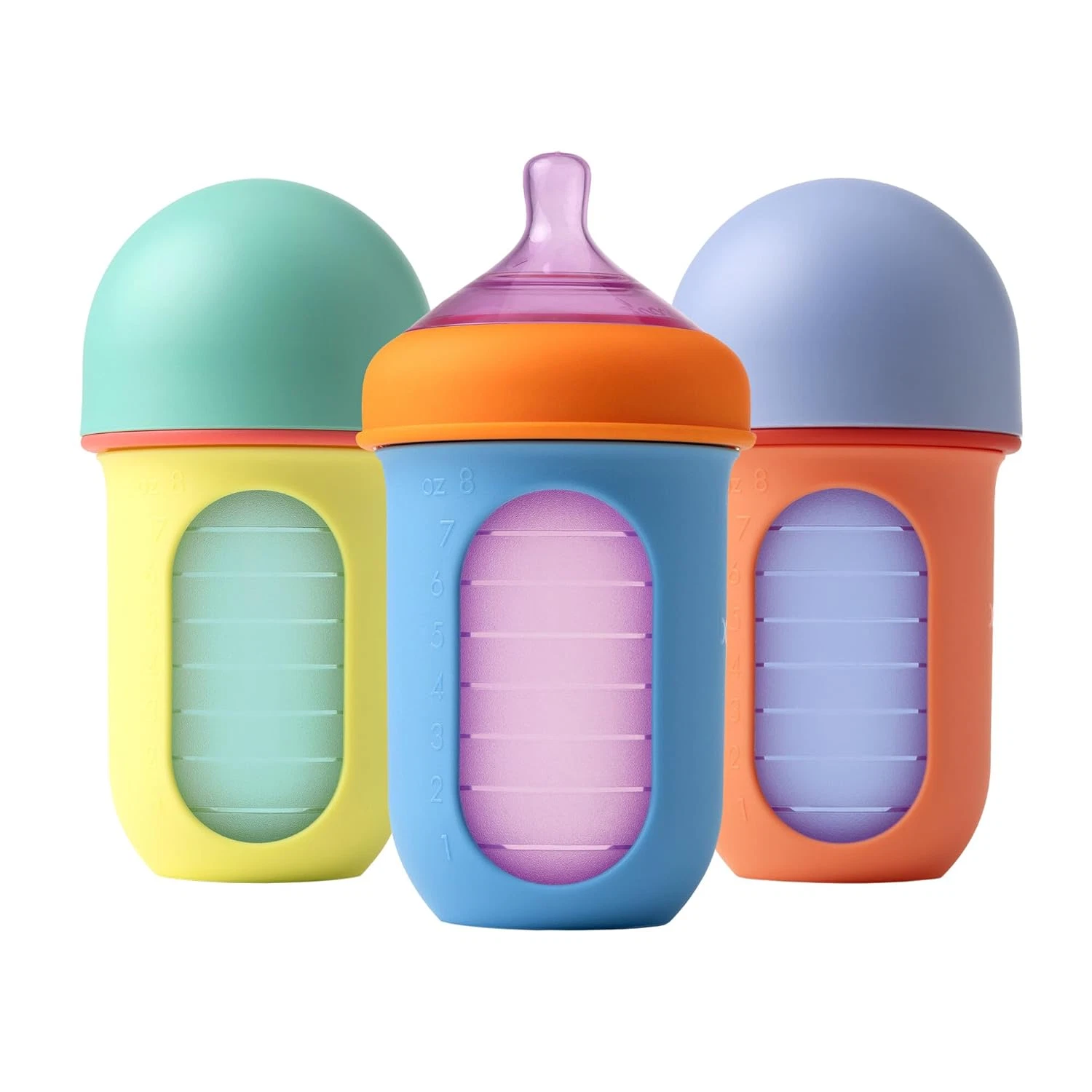 Nursh Reusable Silicone Pouch Baby Bottles - Medium Flow Nipple - Silicone Baby