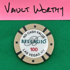 Bellagio Resort & Casino - Las Vegas NV - Tournament Poker Chip 100 NCV - 1 Chip