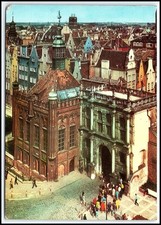 Vintage 1972 Gdańsk Poland Old Town Golden Gate St. George s Court Postcard К048