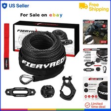 316 Inch 50ft Synthetic Winch Rope Kit 8500lbs For Atv Utv Offroad Recovery 316 Inch 50ft Synthetic Winch Rope Kit 8500lbs For Atv Utv Offroad Recovery