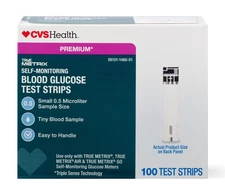 True Metrix PREMIUM Self Monitoring Blood Glucose 100 Test Strips