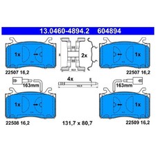 Satz Bremsbeläge Bremsklötze vorne für Alfa Romeo Stelvio 949 | 893517