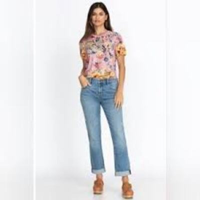 Johnny Was Mid Rise The Tomboy Boyfriend Jeans Size 28