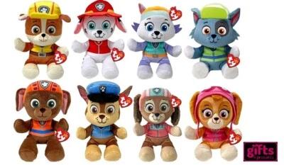 TY Beanie Paw Patrol Chase and Team Plush Soft Toys Kids Gifts Teddies 20CM/8"