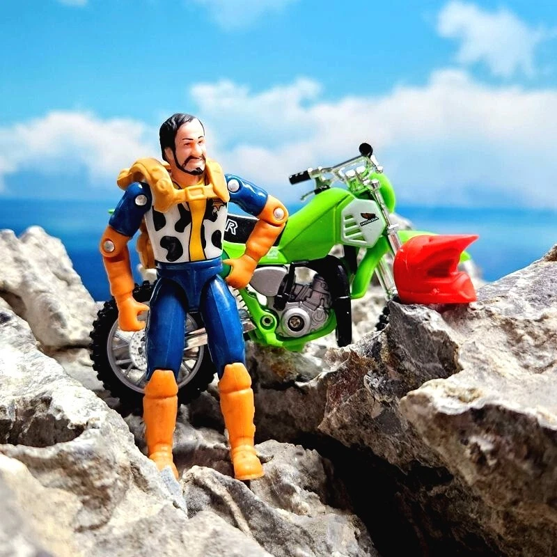 Welly 1:18 HONDA CR250R #2 #3 Motocicleta Modelo Motocross Motocicleta Juguete + Figura Foto 3 de 4