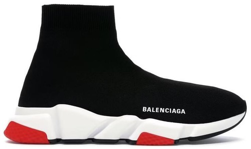 Balenciaga Speed Trainer Black Knit Fabric Slip On Womens Size 8