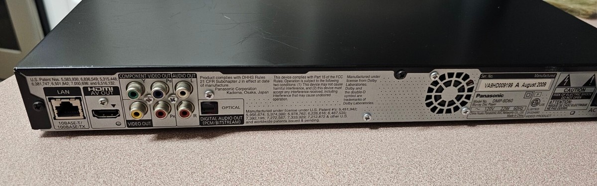 Panasonic DMP-BD60 Blu-Ray Player no Remote 37988983483| eBay