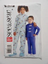 See & Sew Girl's Lounge Top & Pants Size 4-5-6 Uncut Sewing Pattern