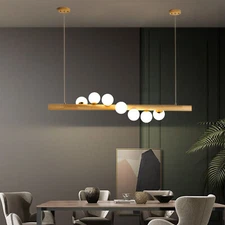 7 Head Modern Linear Glass Bubble Chandelier Pendant Ceiling Light Island Lamp