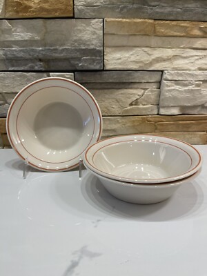 Corelle,Corning CORNERSTONE Peach Coupe CEREAL,SOUP BOWLS  6 3/4''  EUC, Set Of 3