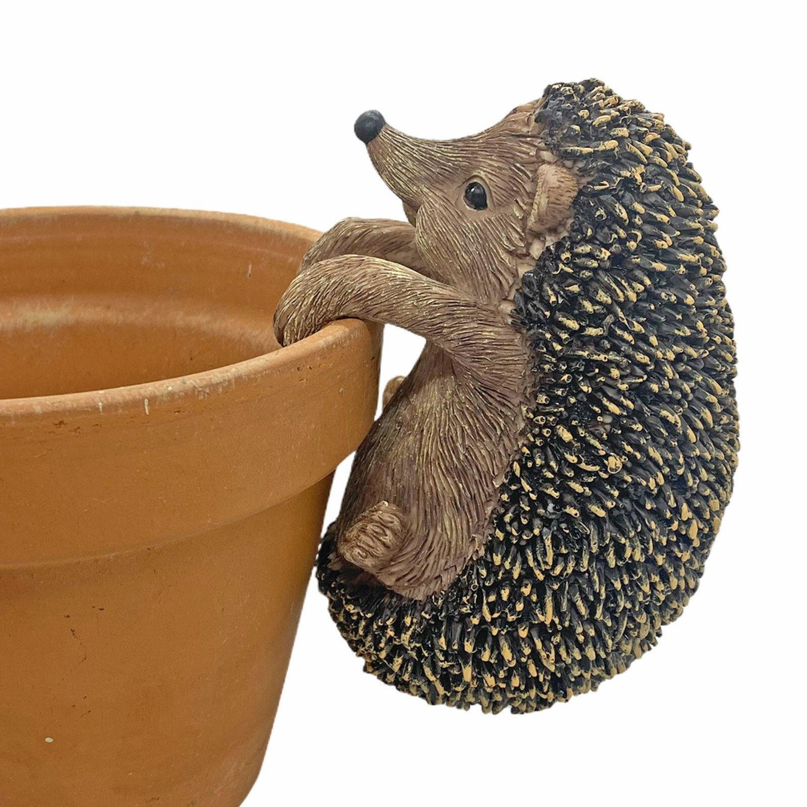 Pot Hugging Hedgehog Garden Animal Ornament Outdoor Statue Hedgehogs