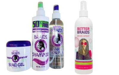 Better Braids Spray, Haaröl, Gel und Shampoo für Locken & Zöpfe