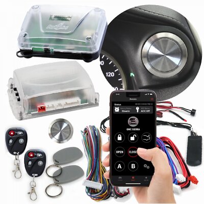Billet Push Button Car Engine Start w/ Keyless Entry Remote Start & RFID No Keys