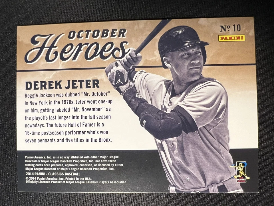 2014 Panini Classics October Heroes Derek Jeter #10 HOF - Image 2 of 2