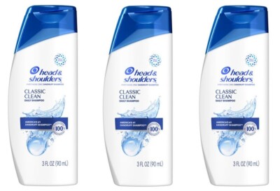 Head Shoulders Classic Clean Daily Dandruff Shampoo 3 oz (3 Pack)