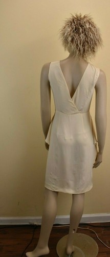 NWT PRADA CHAMPAGNE SILK SLEEVELESS RUCHED RUFFLE COCKTAIL LONG DRESS 40 ITALY - Picture 6 of 12