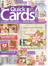 QUICK CARDS MADE EASY,  NOVEMBER, 2016   YOUR FAVORITE CARD MAKING MAGAZINE 