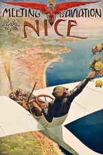 Meeting Nice D'aviation Vintage Travel Art Wall Room Poster - POSTER 20x30