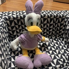 Disney Store Authentic Daisy Duck Plush Stuffed Animal Doll 18" Lavender