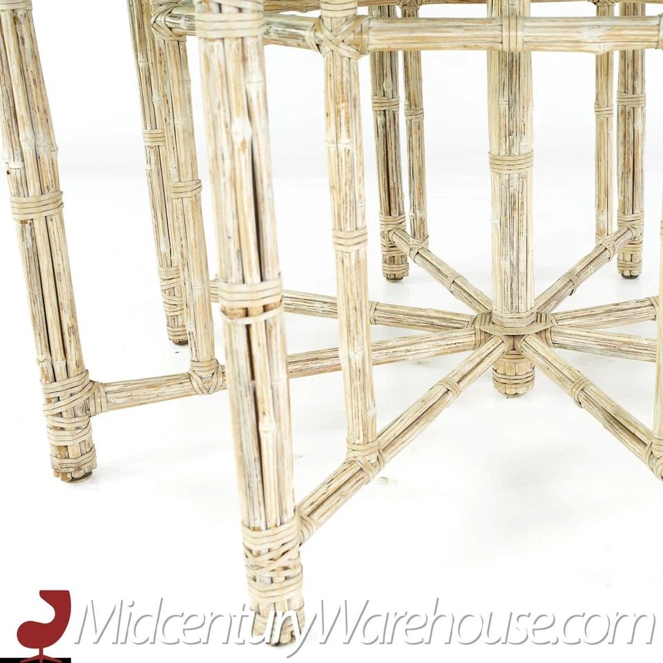 Mesa de comedor hexagonal de bambú McGuire para muebles de panadero SIN VIDRIO Foto 3 de 4